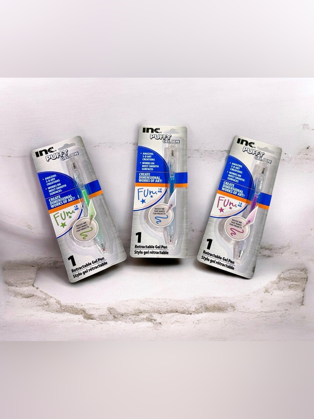 New Inc. Retractable Puffy Gel Pen Bundle